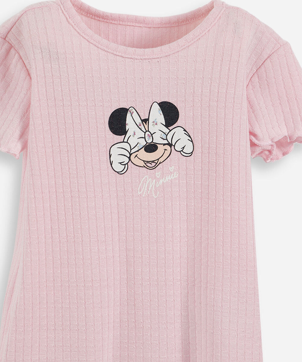 pijama curto infantil minnie rosa