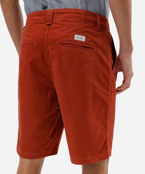 bermuda masculina reta chino vermelha