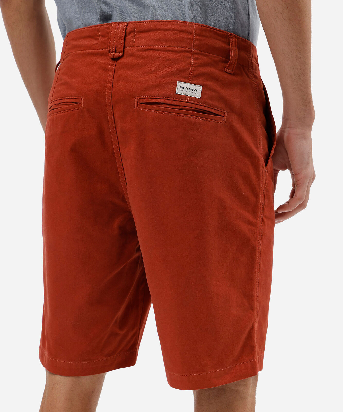 bermuda masculina reta chino vermelha