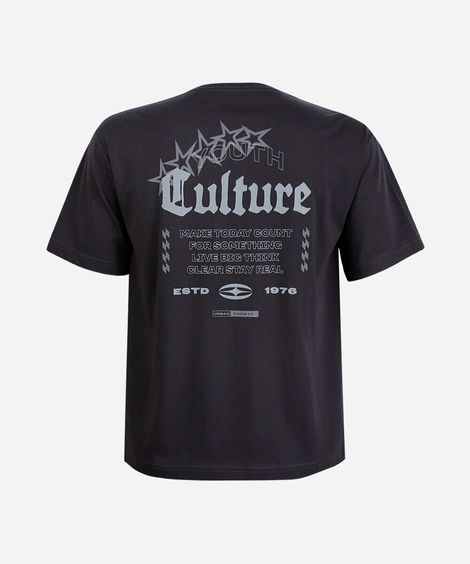 camiseta juvenil de algodão manga curta youth culture cinza