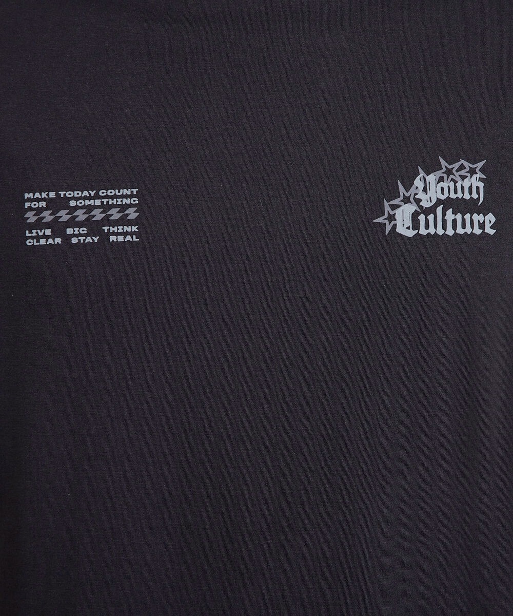 camiseta juvenil de algodão manga curta youth culture cinza