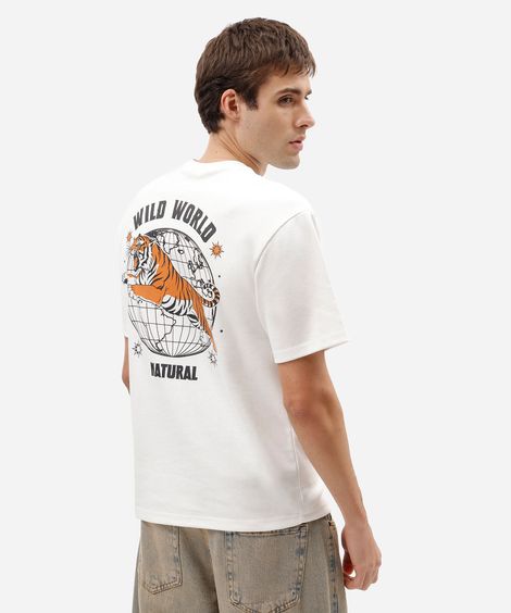 camiseta masculina com algodão manga curta estampada branca