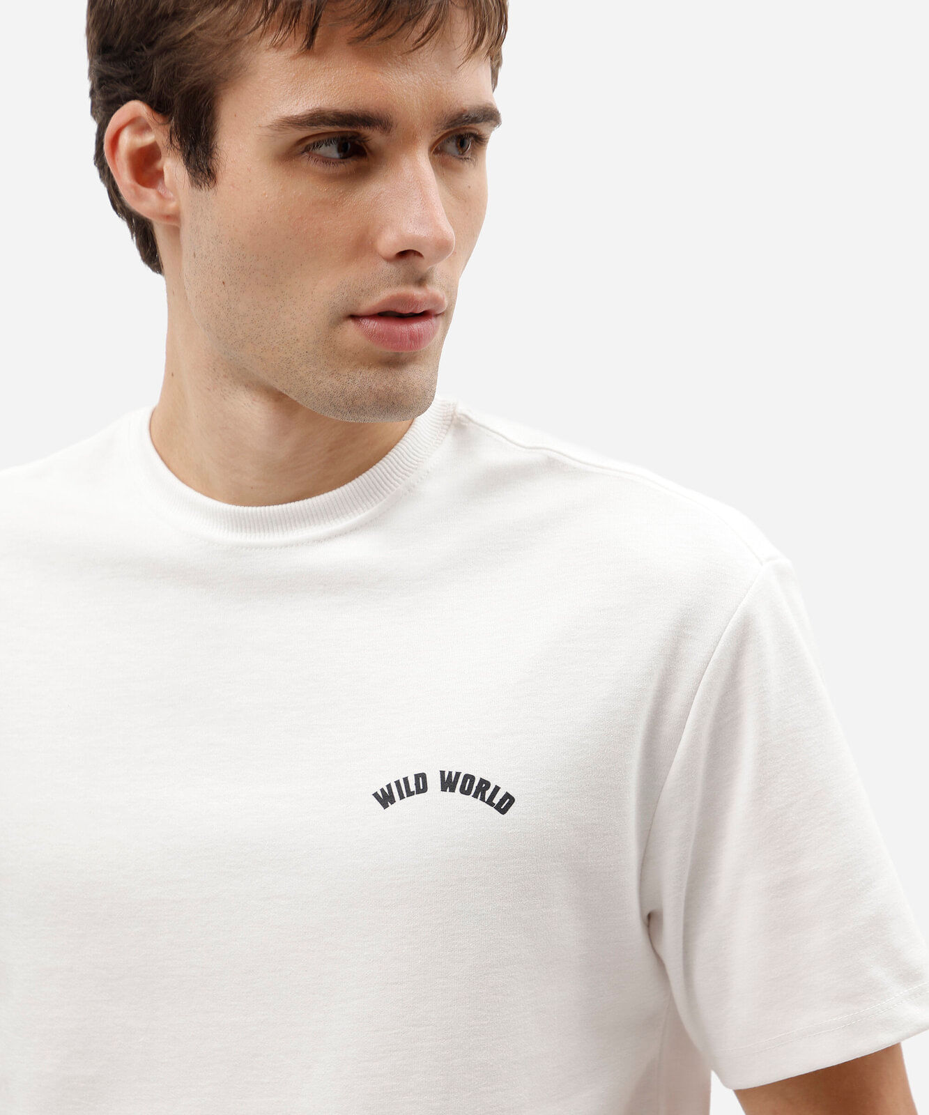 camiseta masculina com algodão manga curta estampada branca