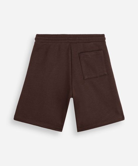bermuda infantil de moletom com listras marrom