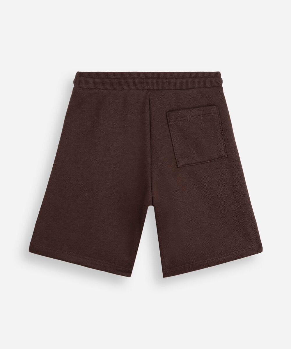 bermuda infantil de moletom com listras marrom