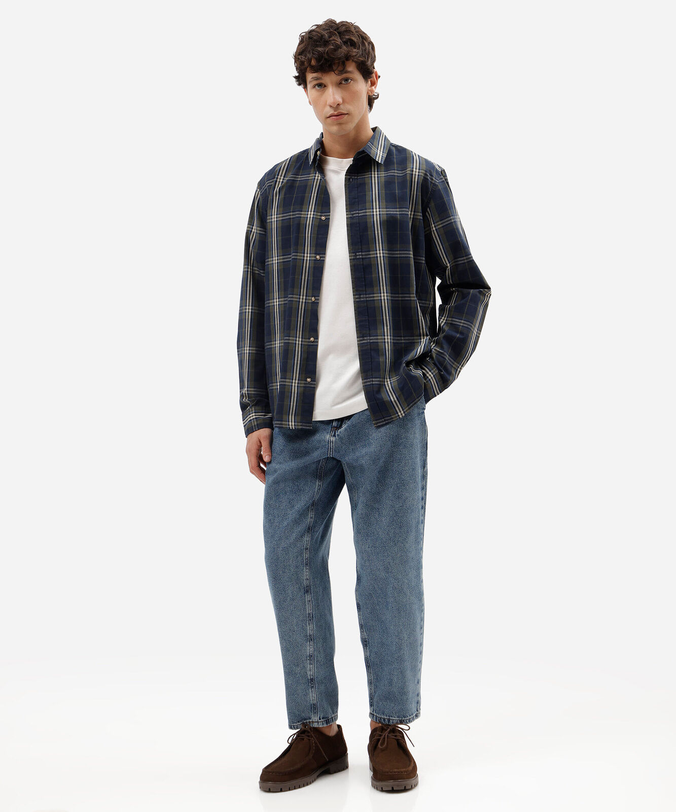 calça chino masculina jeans azul