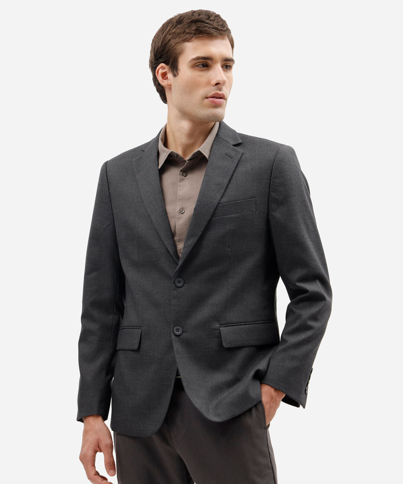 blazer de alfaiataria masculino com bolsos cinza