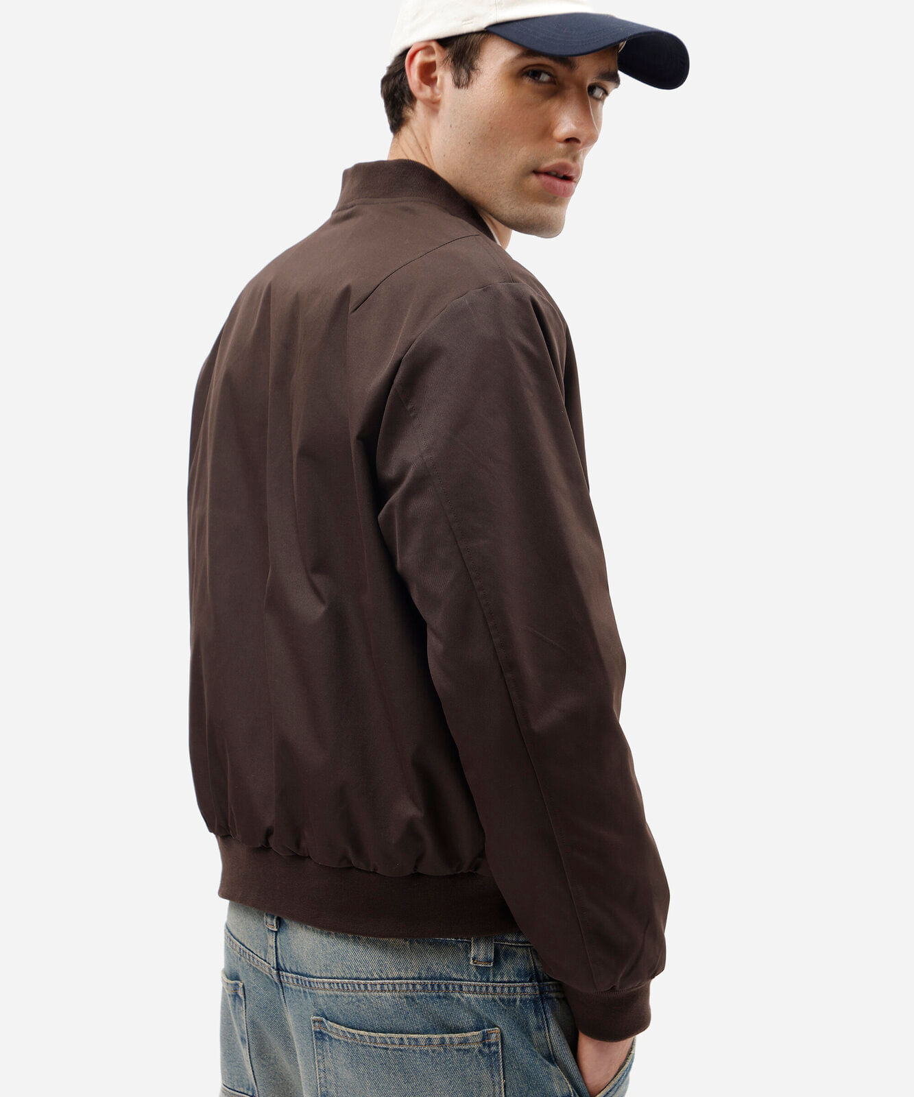 jaqueta bomber masculina com bolsos marrom