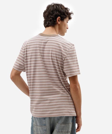 camiseta masculina com algodão manga curta tom e jerry listrada bege
