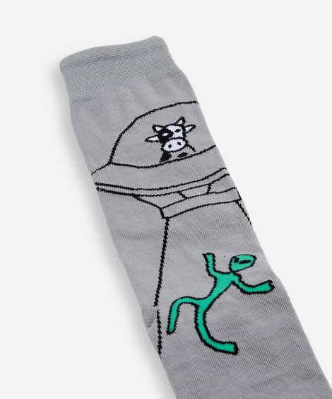 meia masculina cano alto et e vaca azul