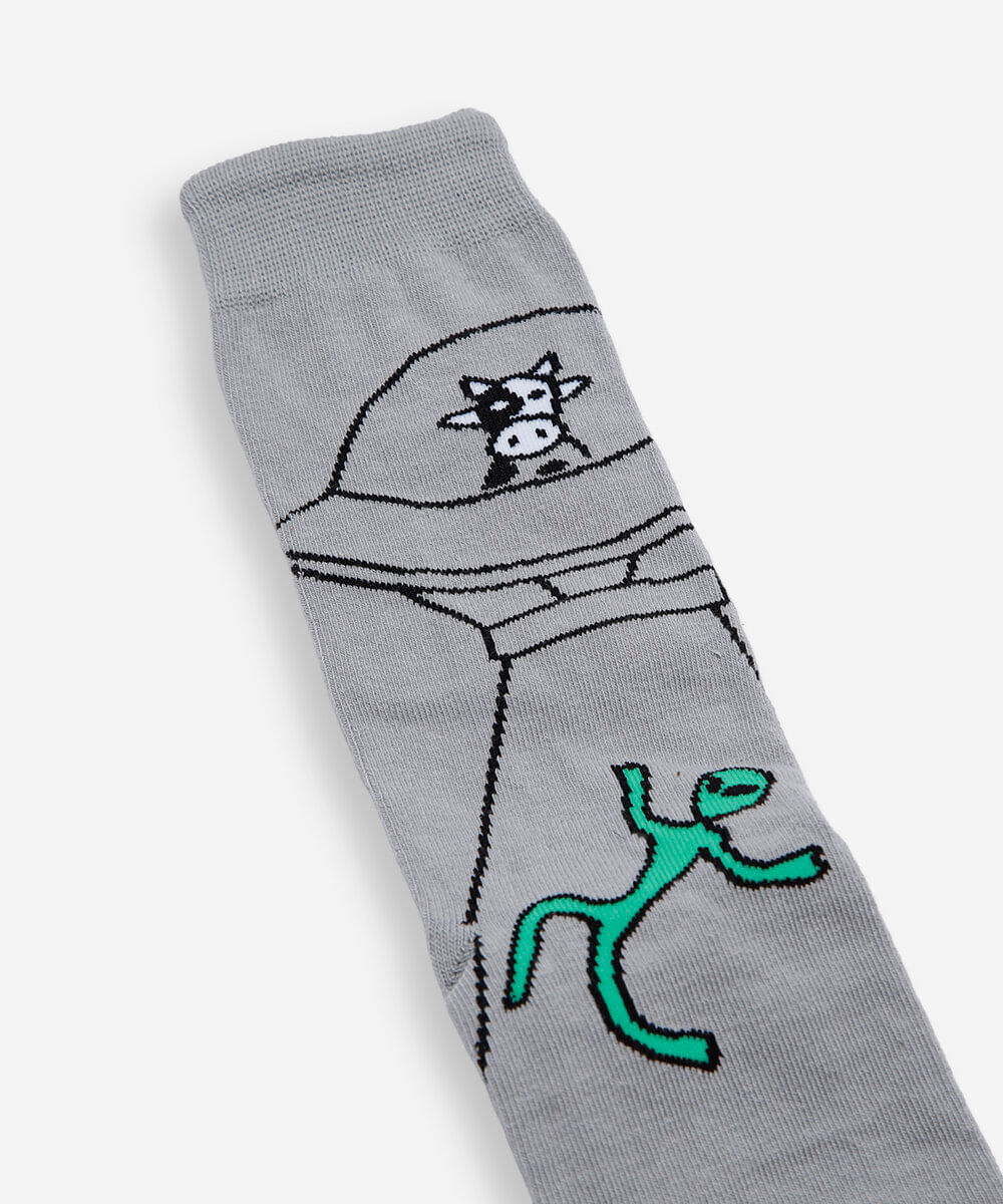 meia masculina cano alto et e vaca azul