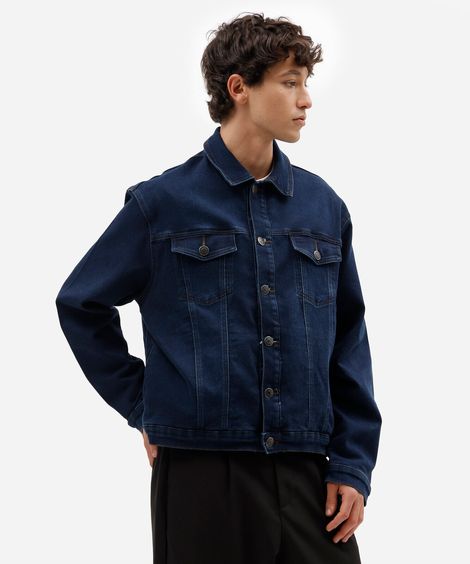 jaqueta masculina jeans azul