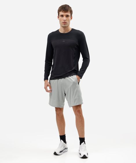 bermuda masculina esportiva com recortes cinza