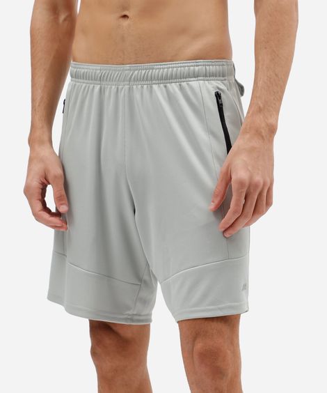 bermuda masculina esportiva com recortes cinza