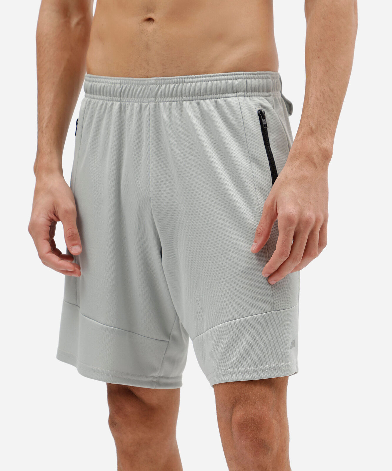bermuda masculina esportiva com recortes cinza
