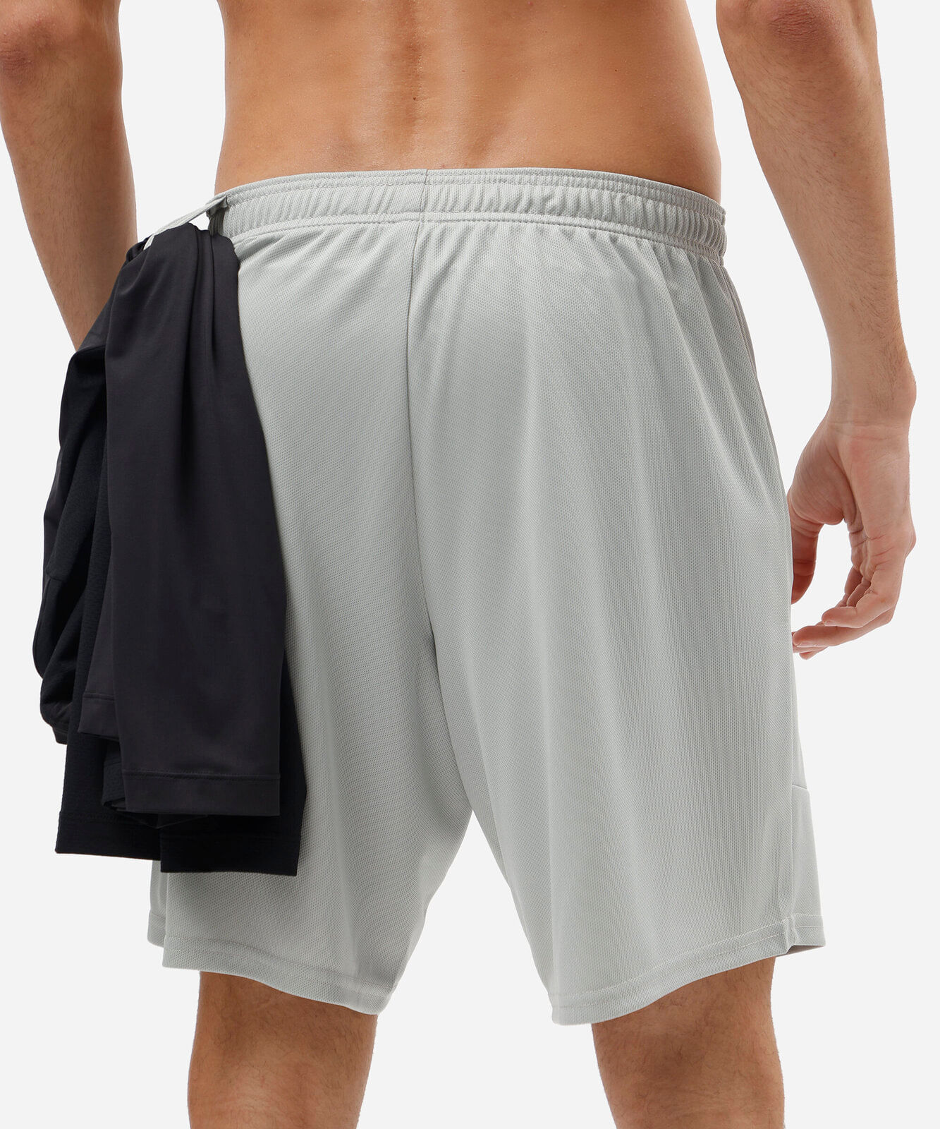 bermuda masculina esportiva com recortes cinza