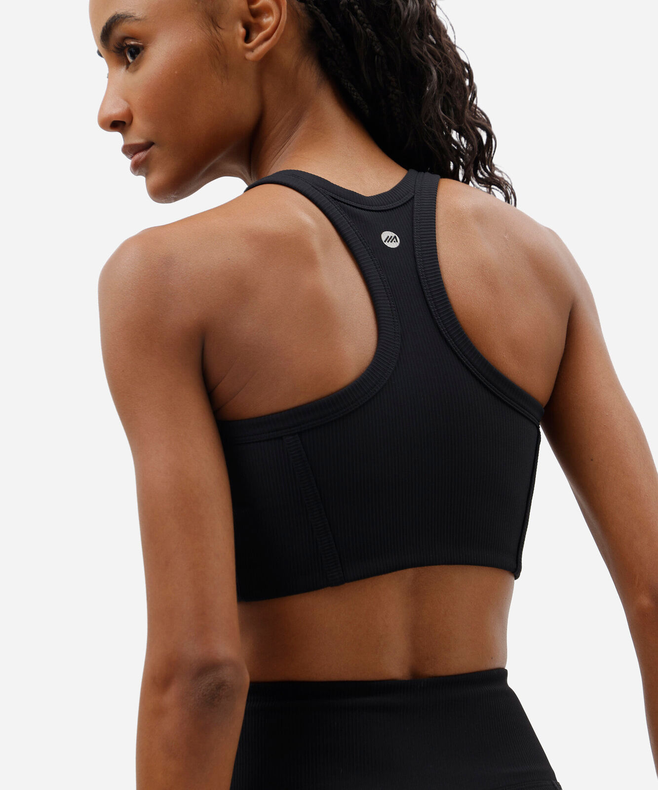 regata esportiva feminina halterneck cropped canelada preto