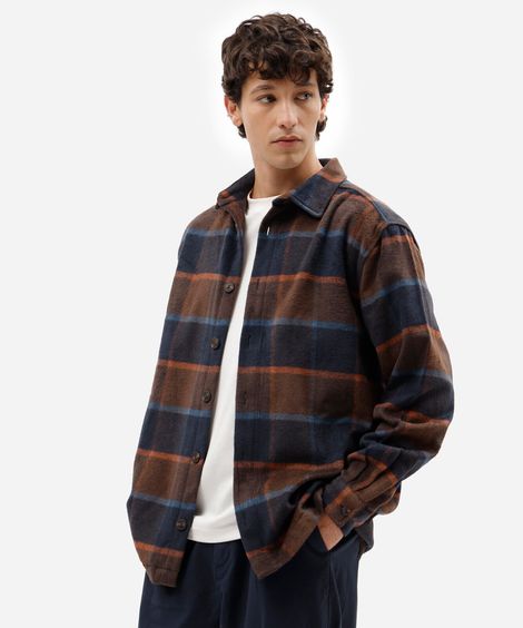 jaqueta masculina texturizada xadrez azul