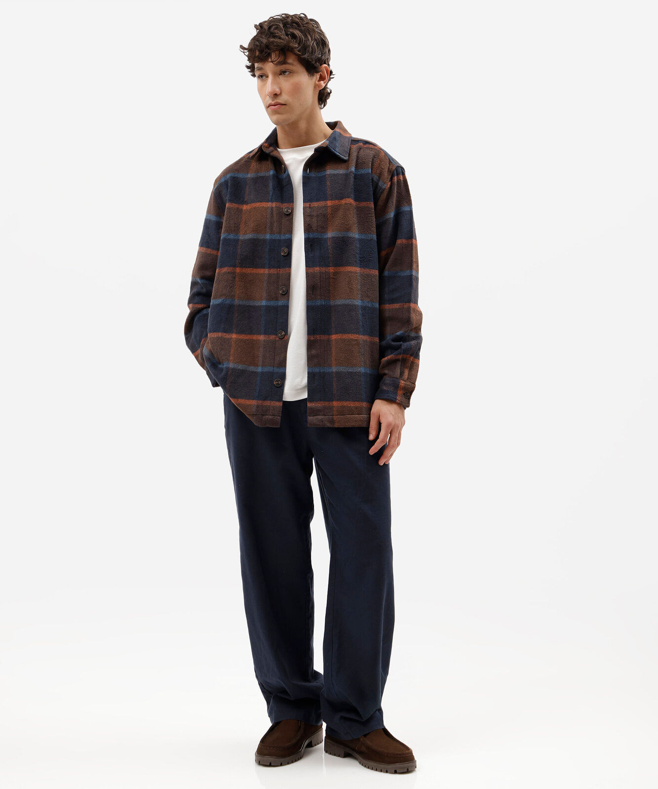 jaqueta masculina texturizada xadrez azul