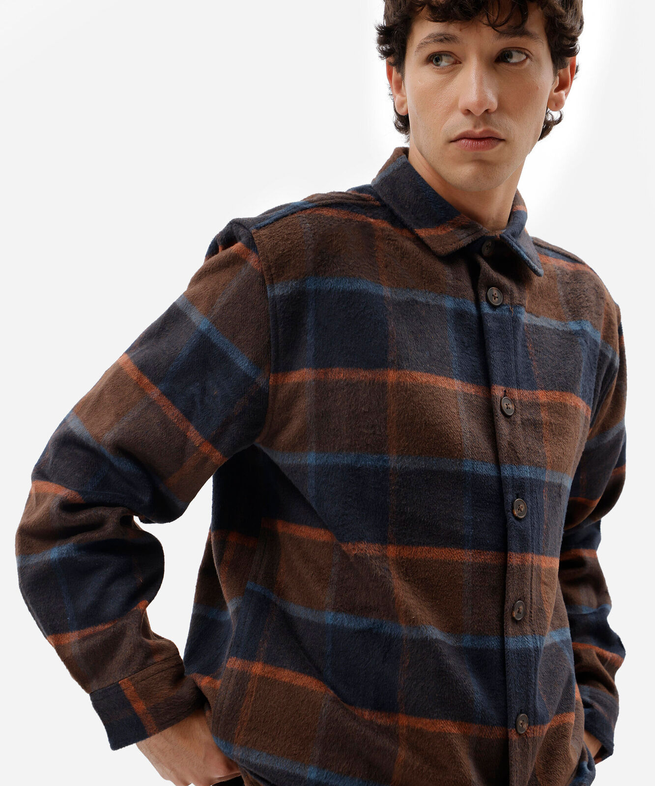 jaqueta masculina texturizada xadrez azul