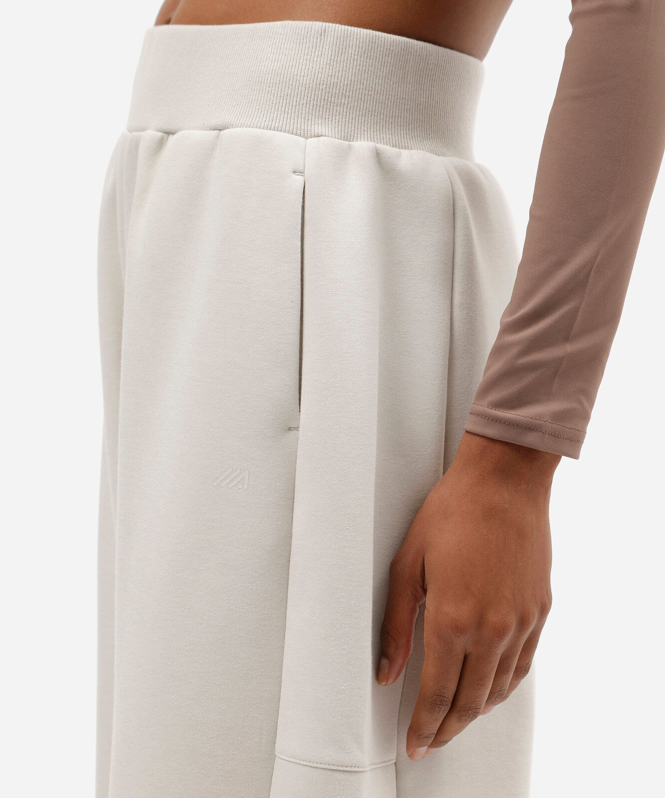 calça barrel feminina de moletom esportiva cinza