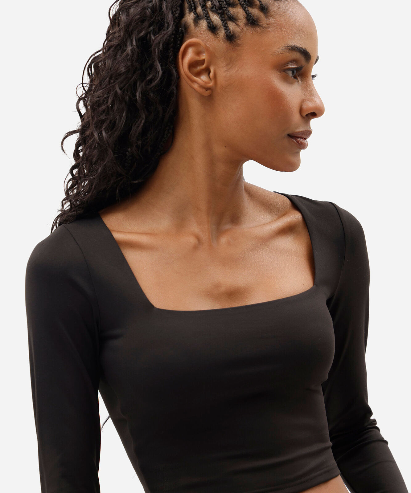 blusa cropped esportiva feminina manga longa preta