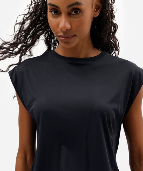 blusa muscle tee feminina esportiva preta