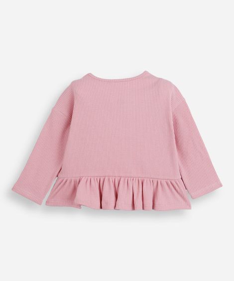 blusa infantil de algodão lacinho rosa