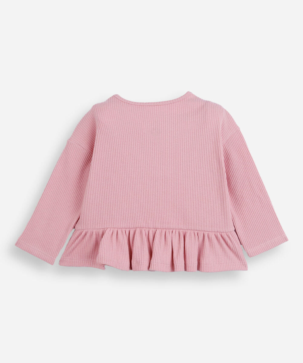 blusa infantil de algodão lacinho rosa