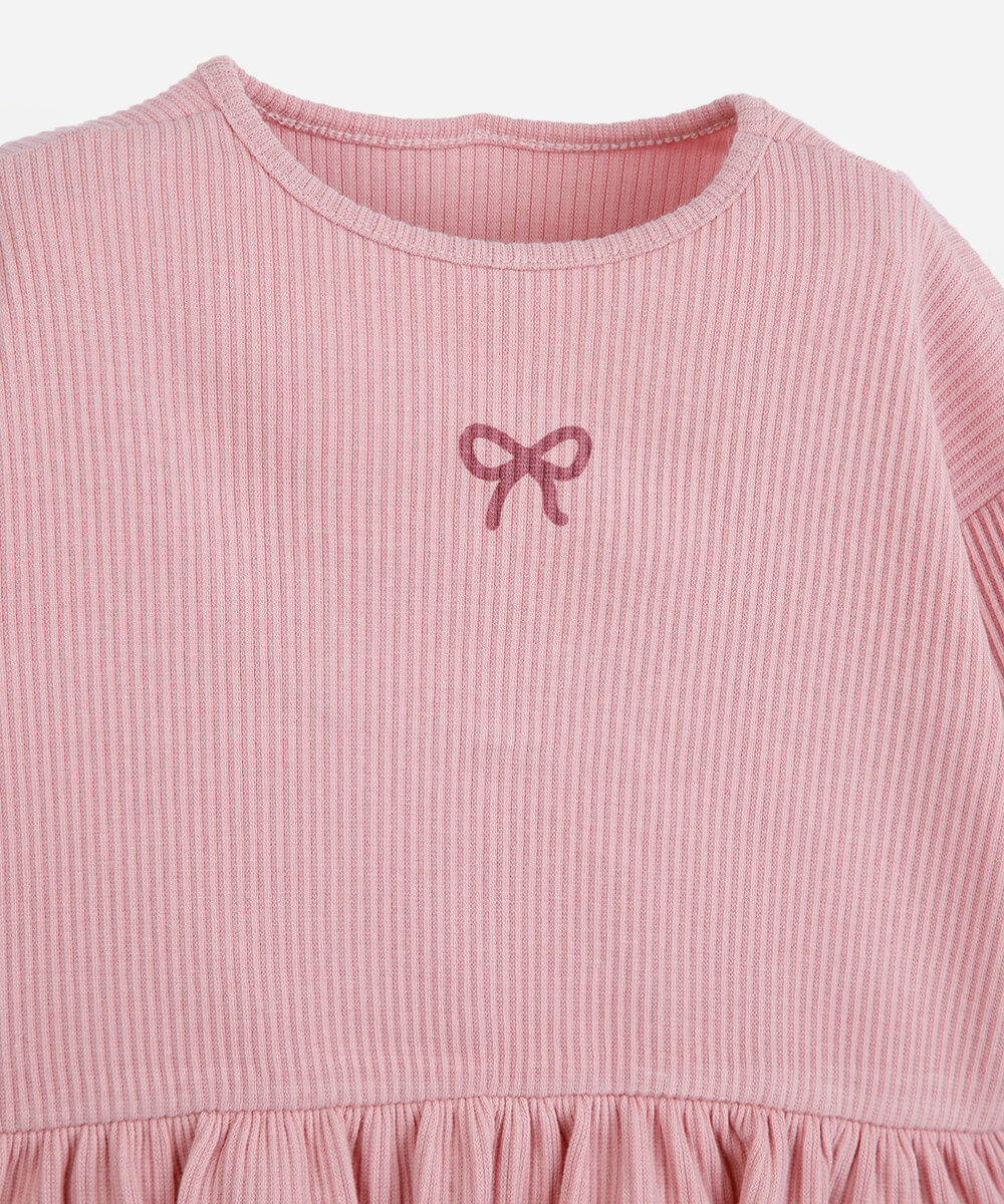blusa infantil de algodão lacinho rosa