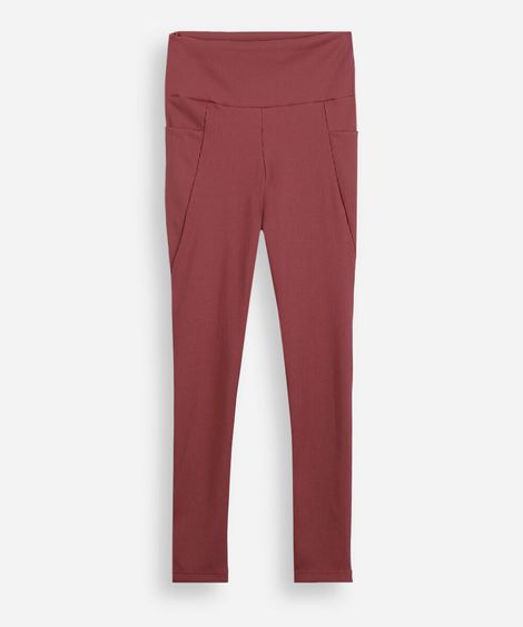 calça legging infantil canelada com bolso vinho