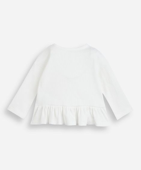 blusa infantil de algodão florzinha off white