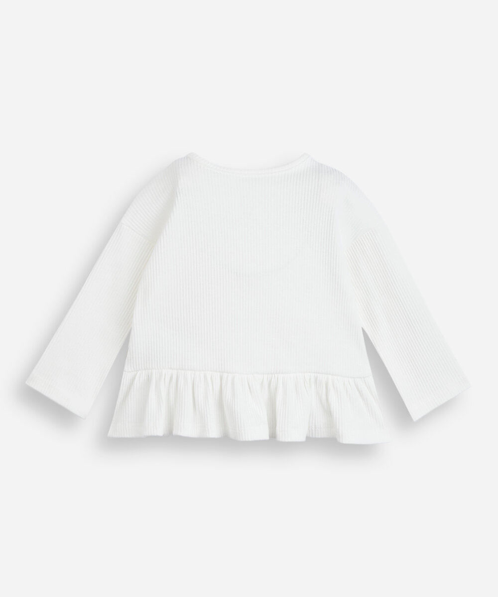 blusa infantil de algodão florzinha off white