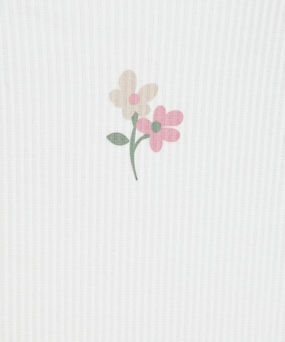 blusa infantil de algodão florzinha off white