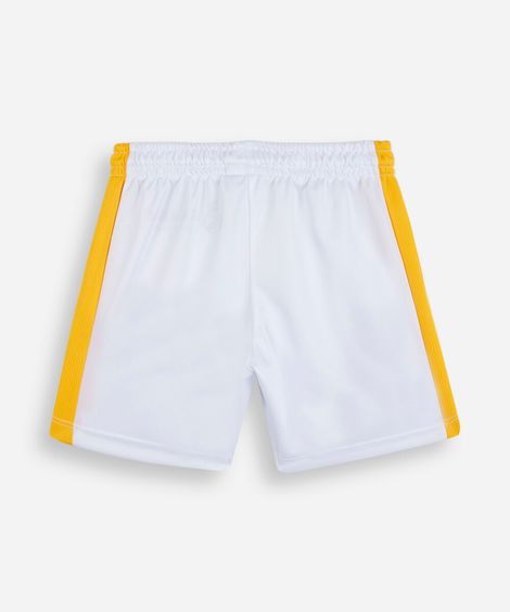 short esportivo infantil com recorte real madri off white