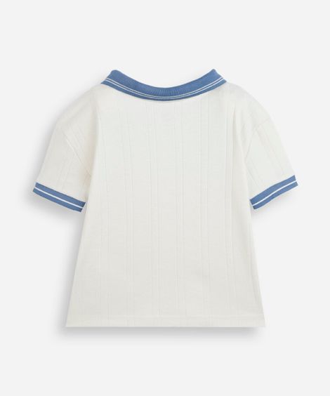 polo infantil manga curta esporte off white
