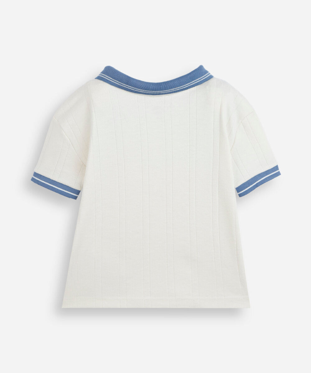 polo infantil manga curta esporte off white