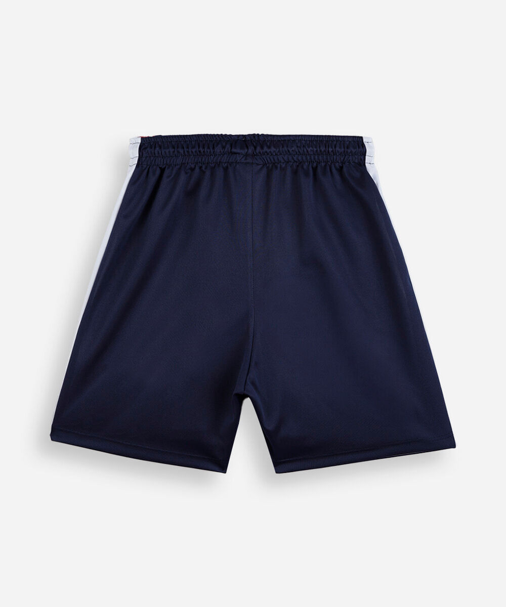 short esportivo infantil com recorte psg azul