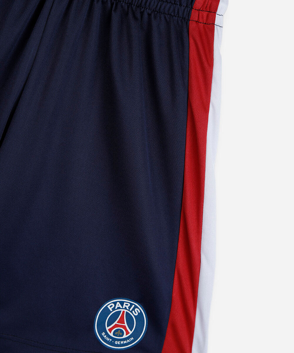 short esportivo infantil com recorte psg azul