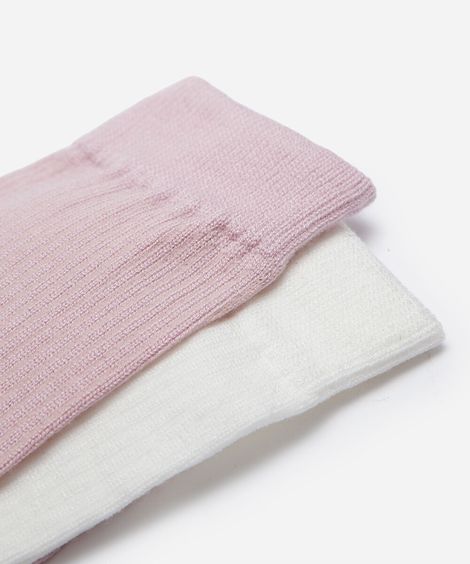 kit de 2 meias cano alto viscose colorido