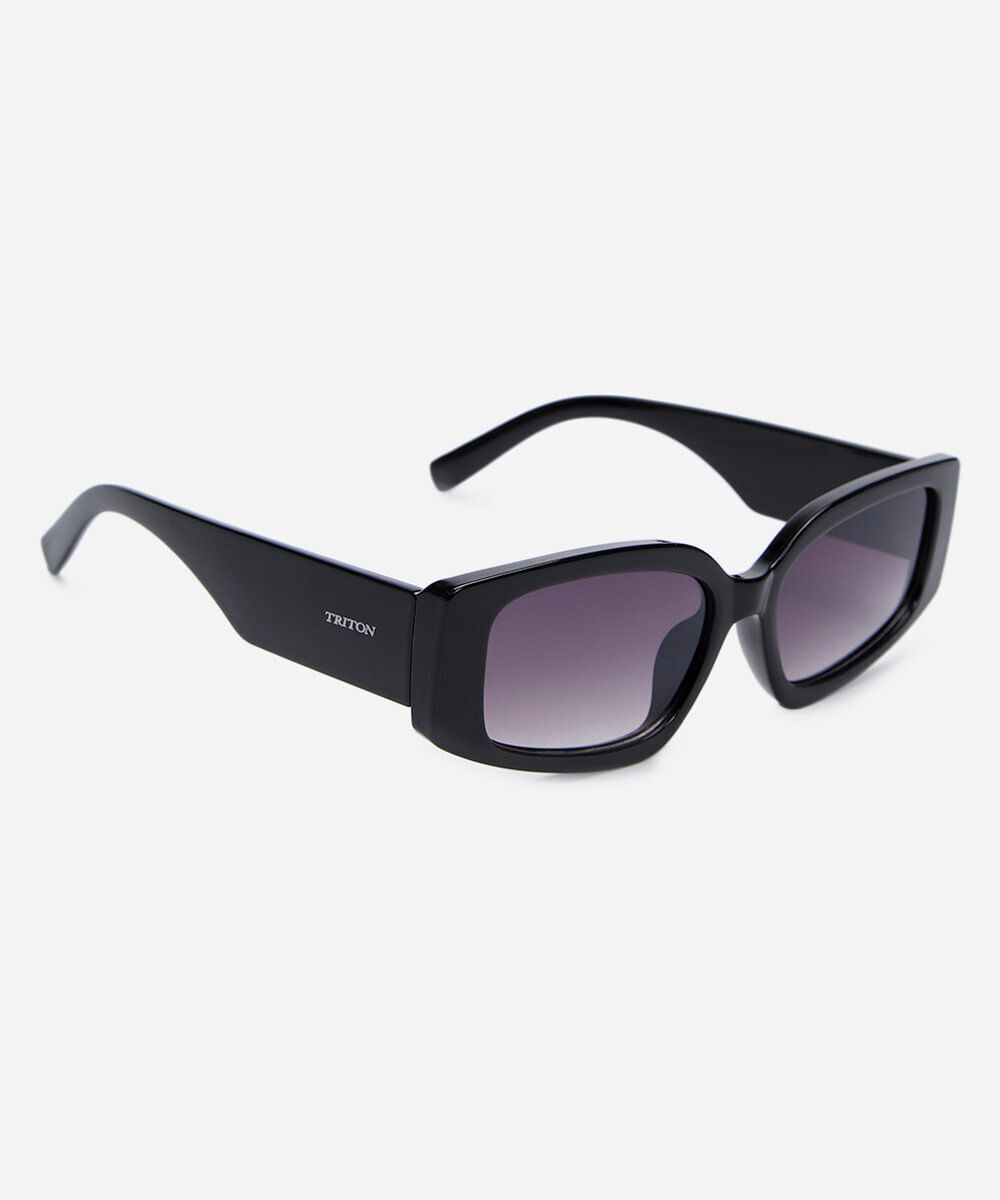 óculos de sol unissex redondo de acetato triton preto