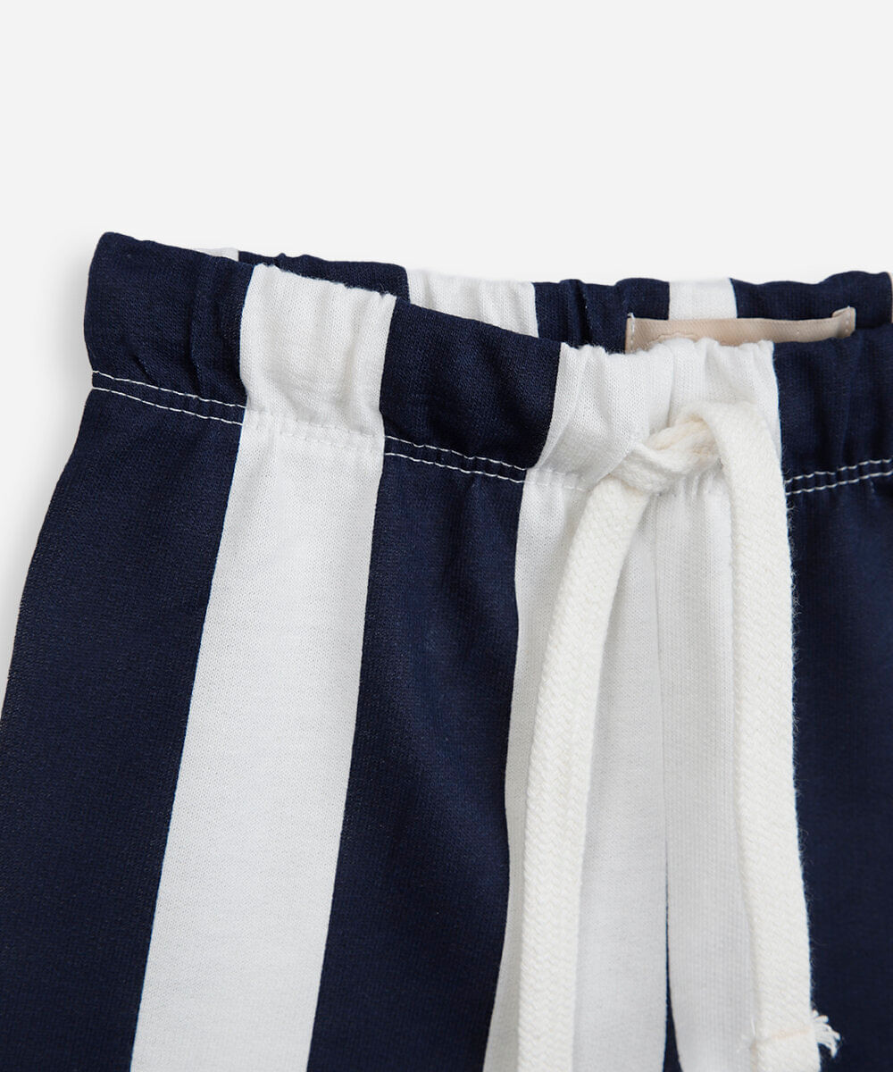 conjunto curto infantil de algodão estampado azul