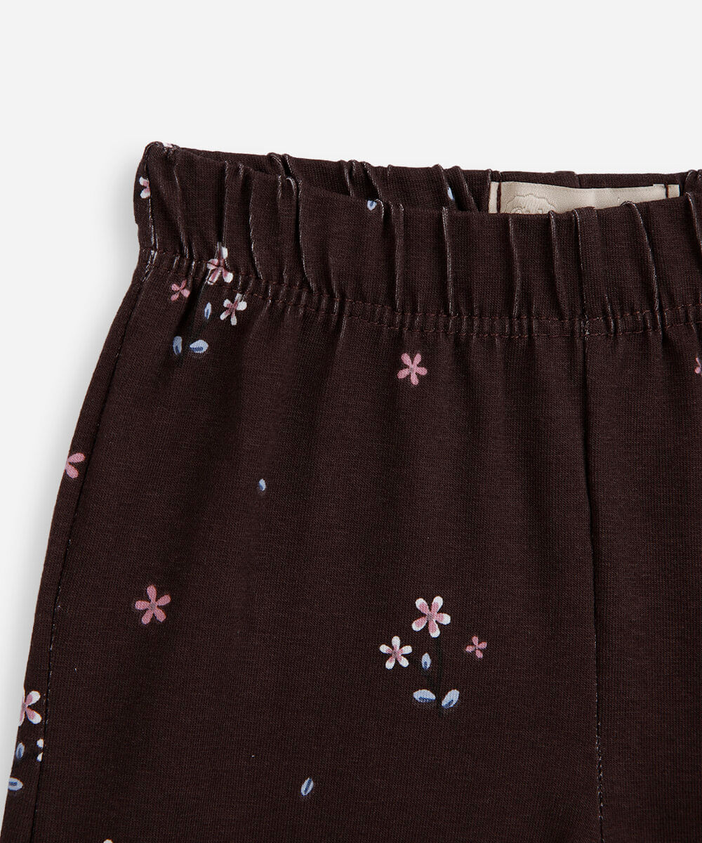 conjunto longo infantil com laços floral off white