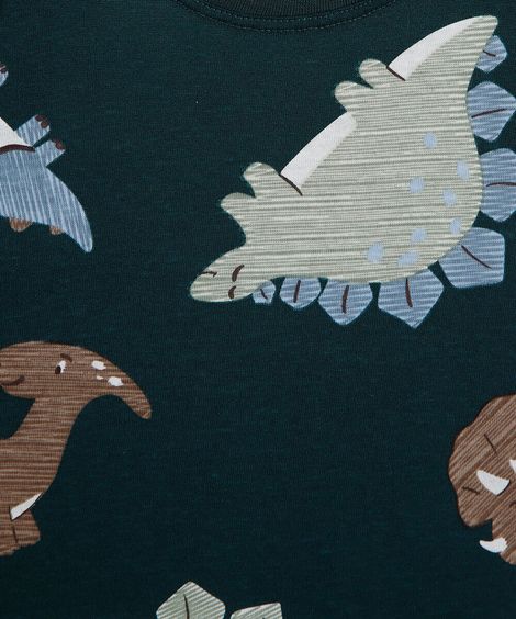 conjunto curto infantil de algodão dino colorido