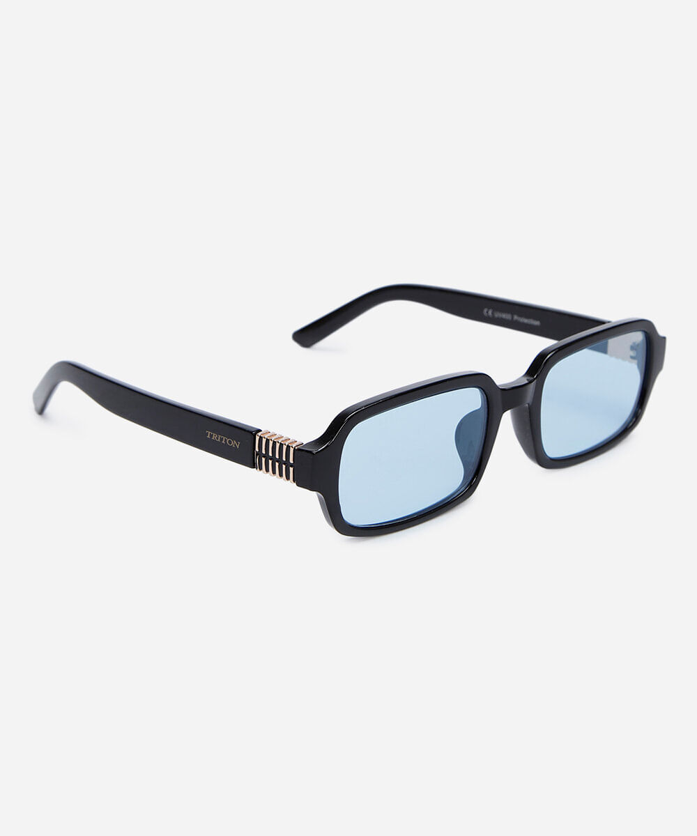 óculos de sol feminino quadrado de acetato triton preto