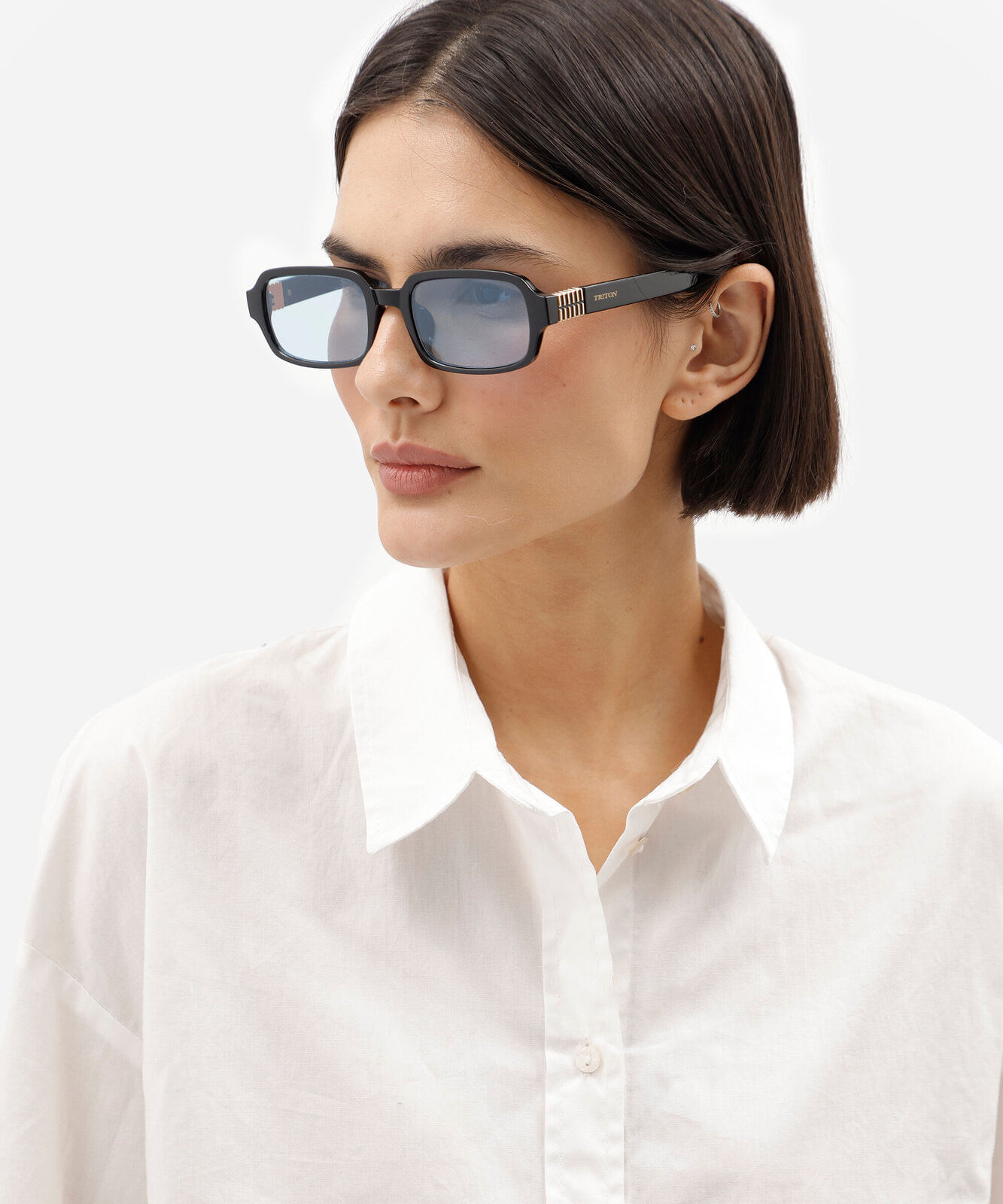 óculos de sol feminino quadrado de acetato triton preto