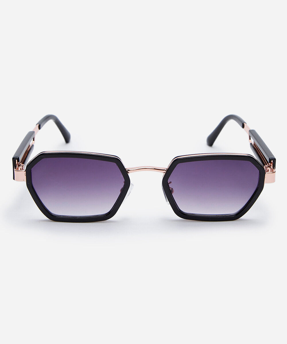 óculos de sol feminino oval de metal triton dourado