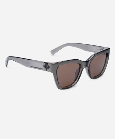 óculos de sol feminino quadrado de acetato triton cinza