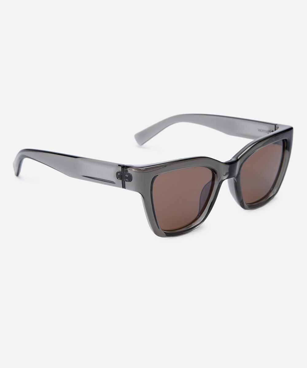 óculos de sol feminino quadrado de acetato triton cinza