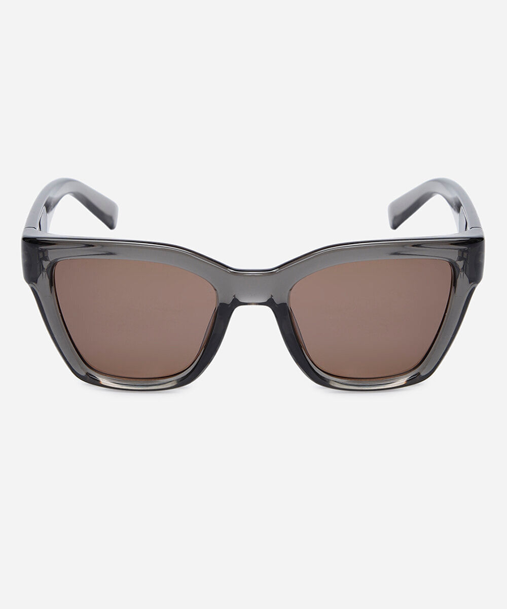 óculos de sol feminino quadrado de acetato triton cinza